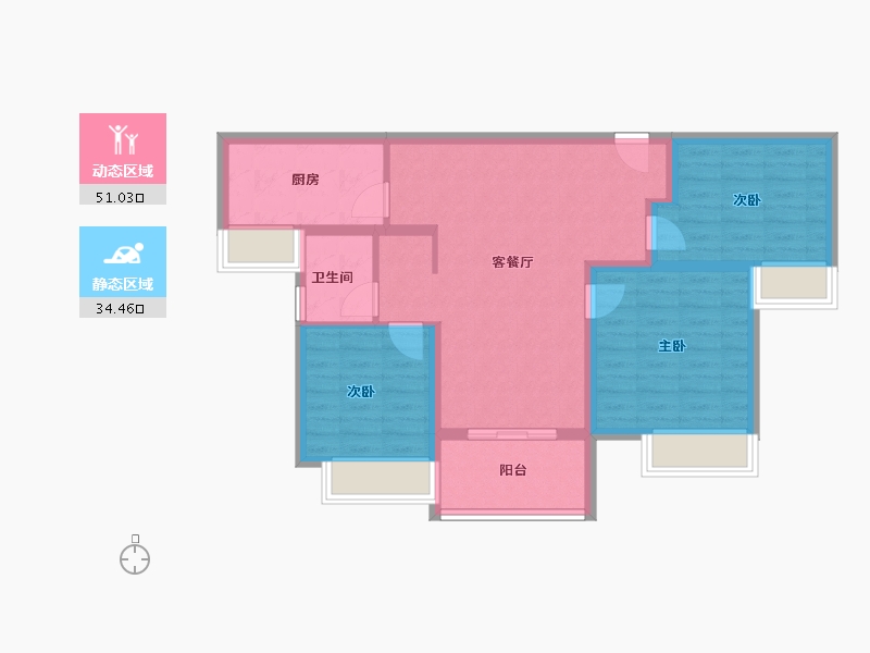 江苏省-徐州市-淮海未来城-76.00-户型库-动静分区