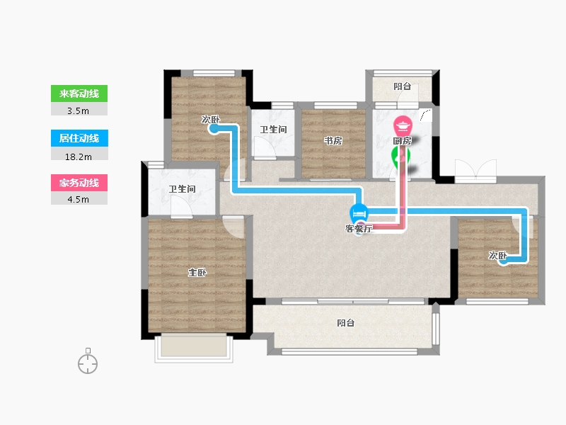 四川省-成都市-金辉凤栖云景-105.00-户型库-动静线