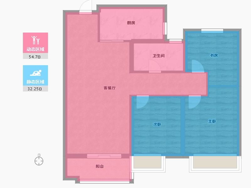 河北省-石家庄市-旭辉滨河江来（原旭辉公元）-77.60-户型库-动静分区