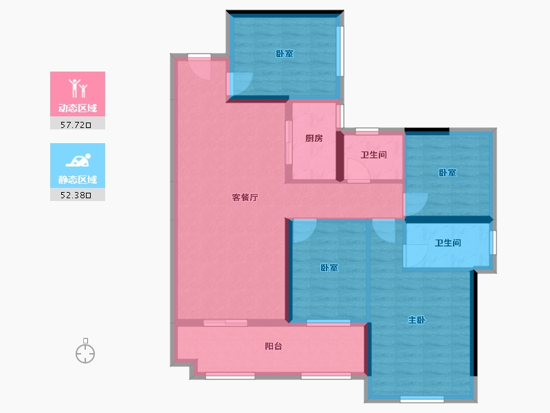 广西壮族自治区-玉林市-陆川·碧桂领秀城-98.23-户型库-动静分区