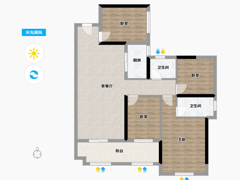 广西壮族自治区-玉林市-陆川·碧桂领秀城-98.23-户型库-采光通风