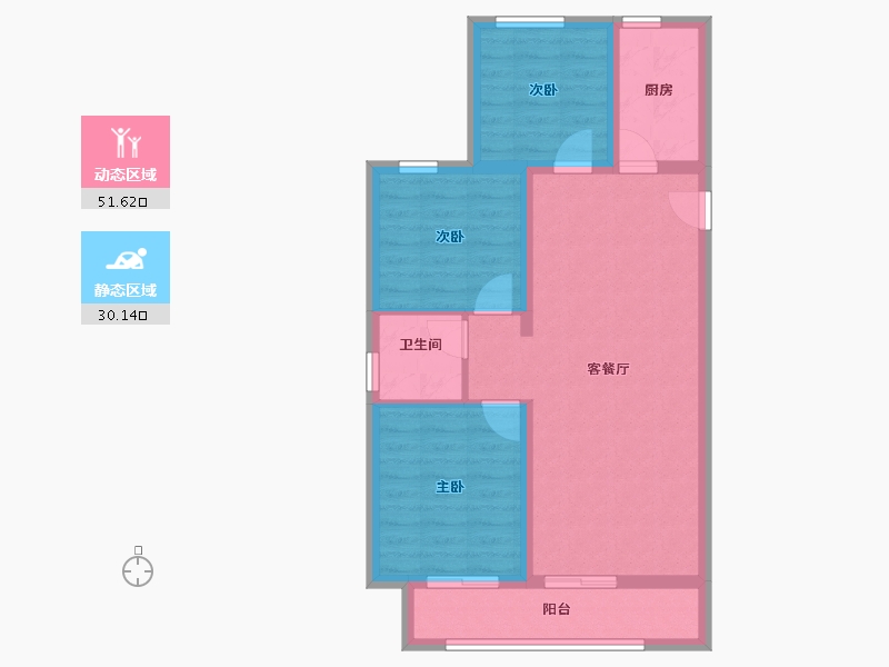 河北省-石家庄市-保利·锦上-72.87-户型库-动静分区