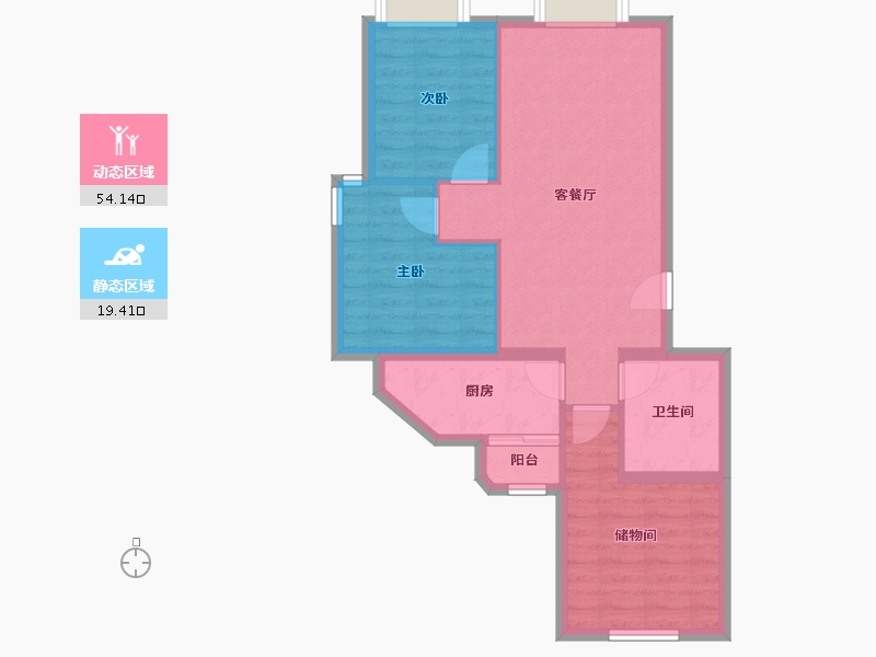 北京-北京市-金隅美和园-东区-75.19-户型库-动静分区