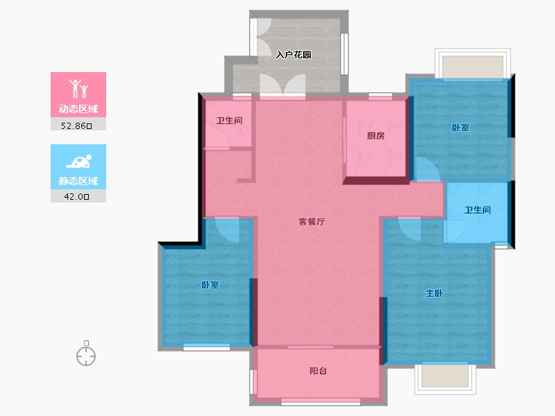 云南省-玉溪市-元江悦府-92.80-户型库-动静分区