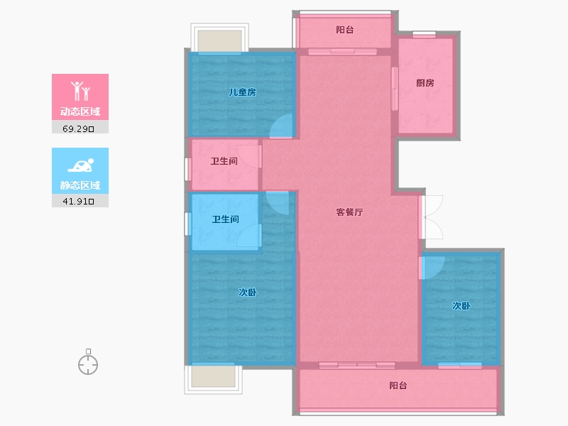 湖北省-宜昌市-联投玖玺台-100.51-户型库-动静分区