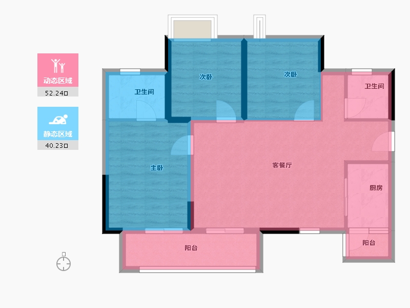 四川省-眉山市-黄龙溪谷-82.89-户型库-动静分区