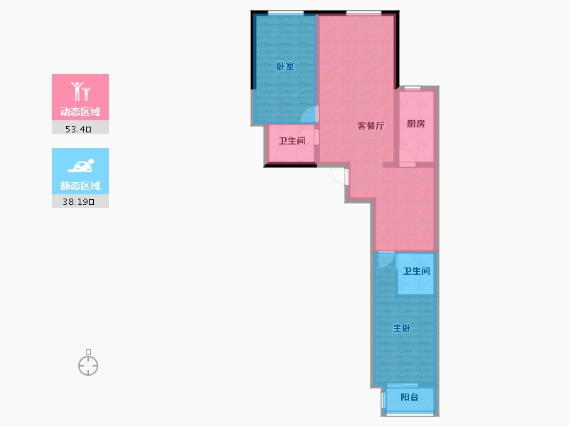 河北省-保定市-朝阳花园A区-81.68-户型库-动静分区