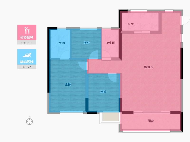 福建省-福州市-中海晋安湖叁号院-84.00-户型库-动静分区