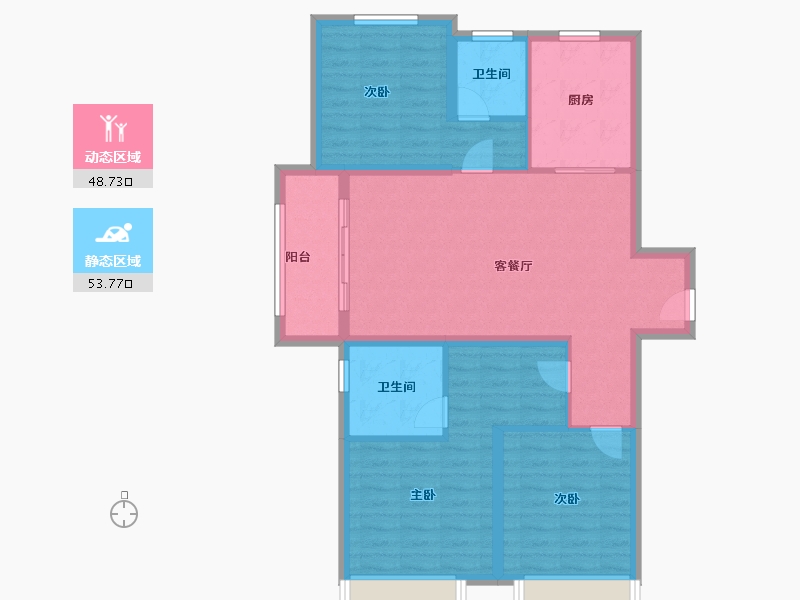 江苏省-徐州市-淮海未来城-92.00-户型库-动静分区