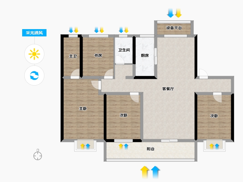 山东省-泰安市-安居·西湖春晓-130.60-户型库-采光通风