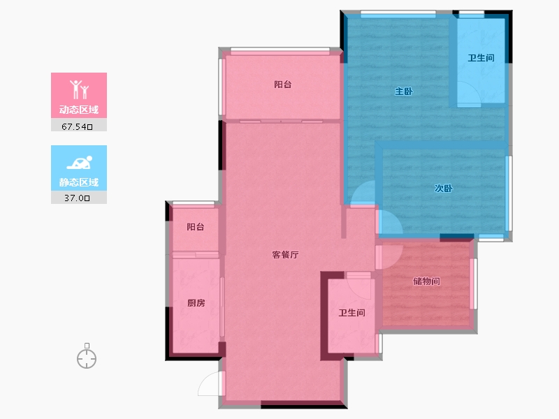 四川省-成都市-空港陆号-98.00-户型库-动静分区