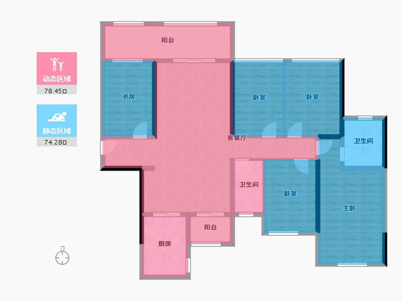 广西壮族自治区-玉林市-陆川·碧桂领秀城-136.69-户型库-动静分区