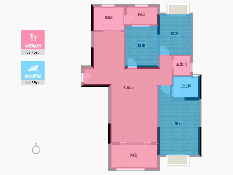 云南省-玉溪市-元江悦府-93.77-户型库-动静分区