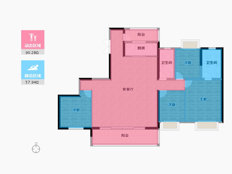 四川省-眉山市-黄龙溪谷-134.12-户型库-动静分区