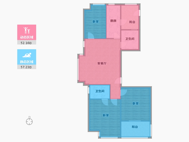 安徽省-安庆市-置地皖江四季-100.00-户型库-动静分区