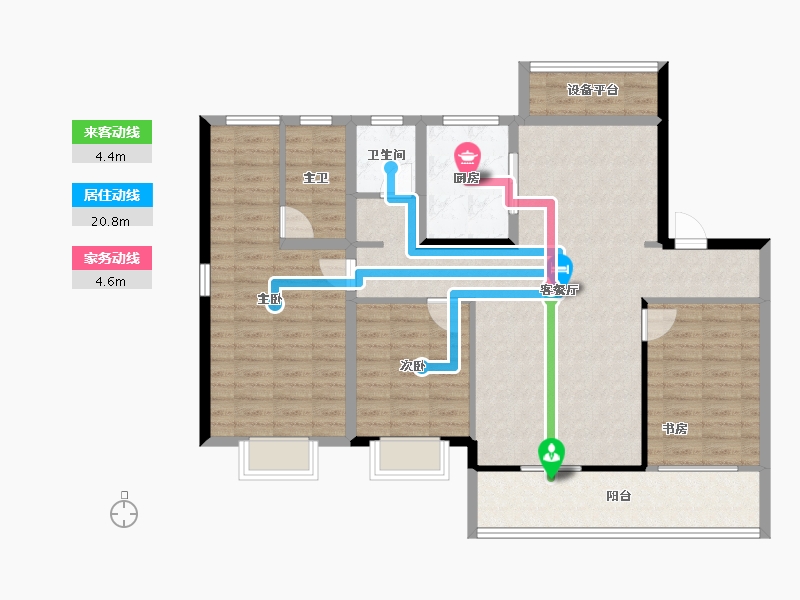 山东省-泰安市-安居·西湖春晓-111.20-户型库-动静线