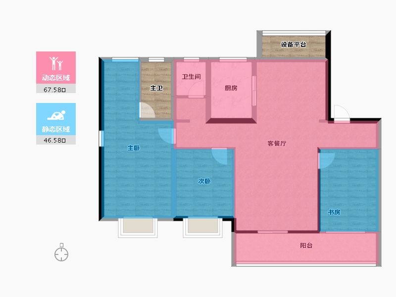 山东省-泰安市-安居·西湖春晓-111.20-户型库-动静分区