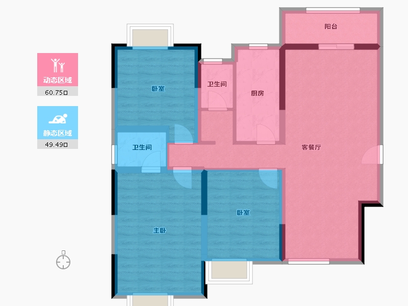 云南省-玉溪市-元江悦府-98.48-户型库-动静分区