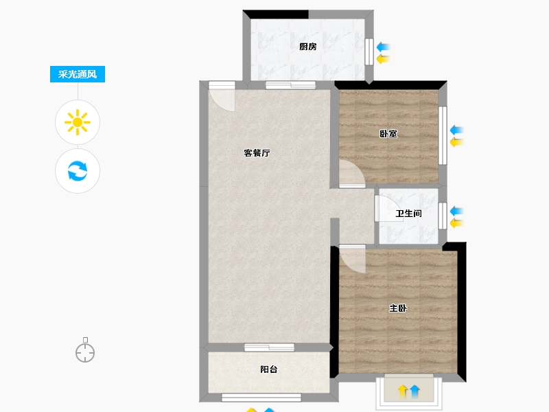 云南省-玉溪市-元江悦府-66.24-户型库-采光通风