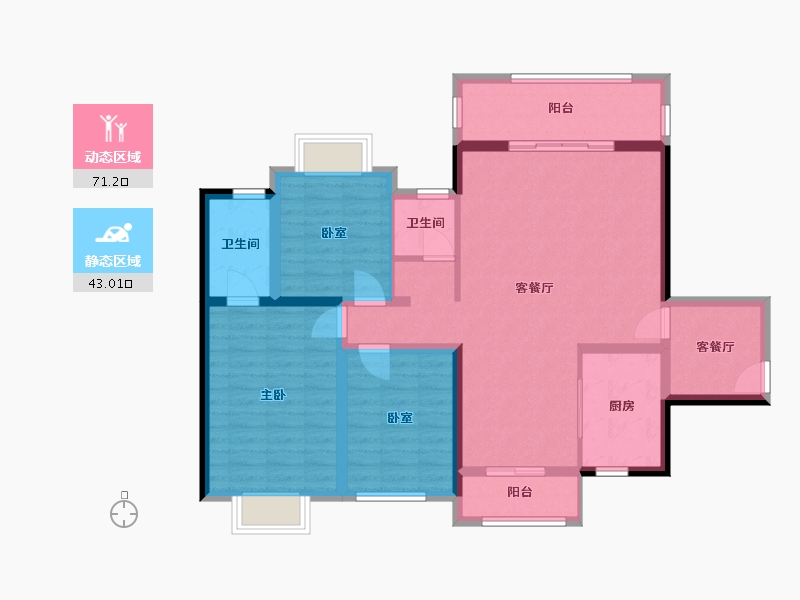 云南省-玉溪市-元江悦府-101.92-户型库-动静分区