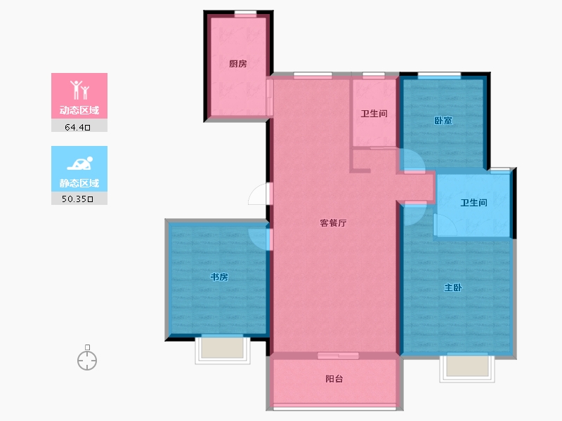 江苏省-徐州市-隐山观湖-104.48-户型库-动静分区