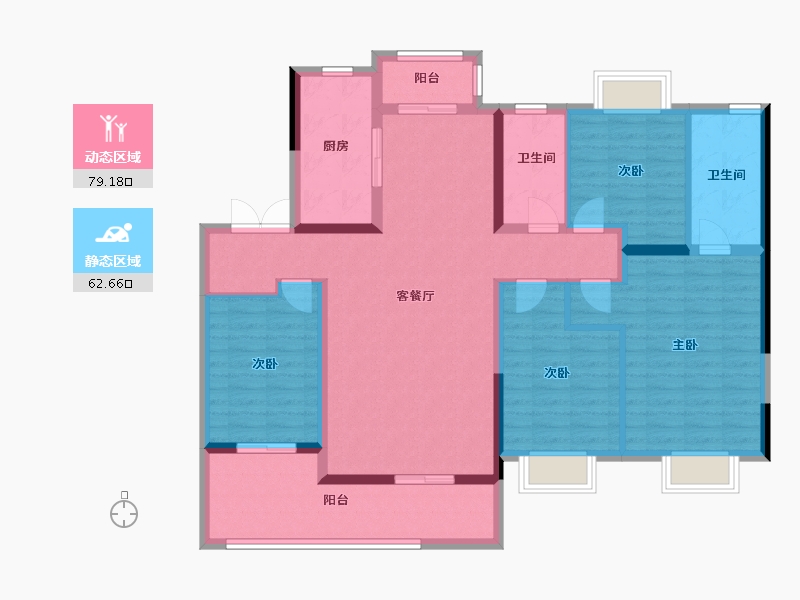 湖南省-长沙市-龙湖春江天玺-132.38-户型库-动静分区