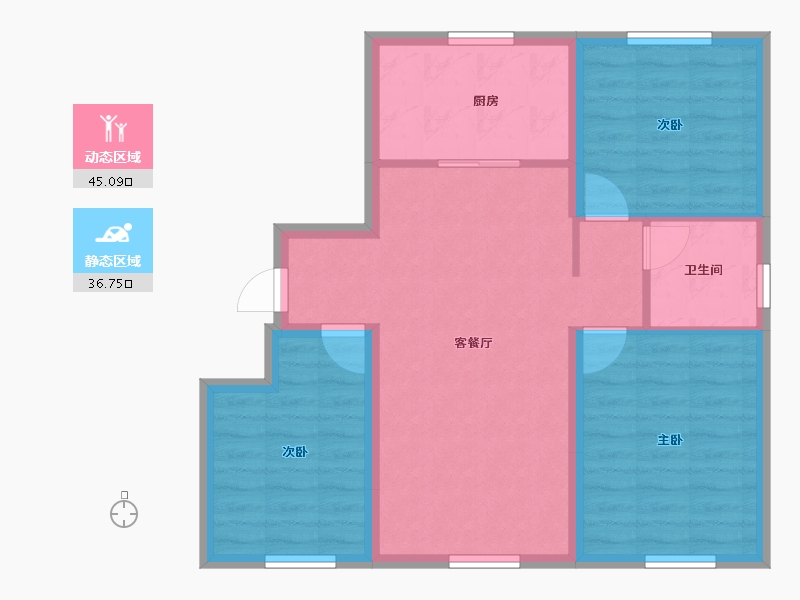 河北省-石家庄市-保利·锦上-73.42-户型库-动静分区