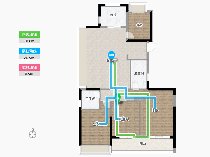 浙江省-杭州市-潮听映月府-111.20-户型库-动静线