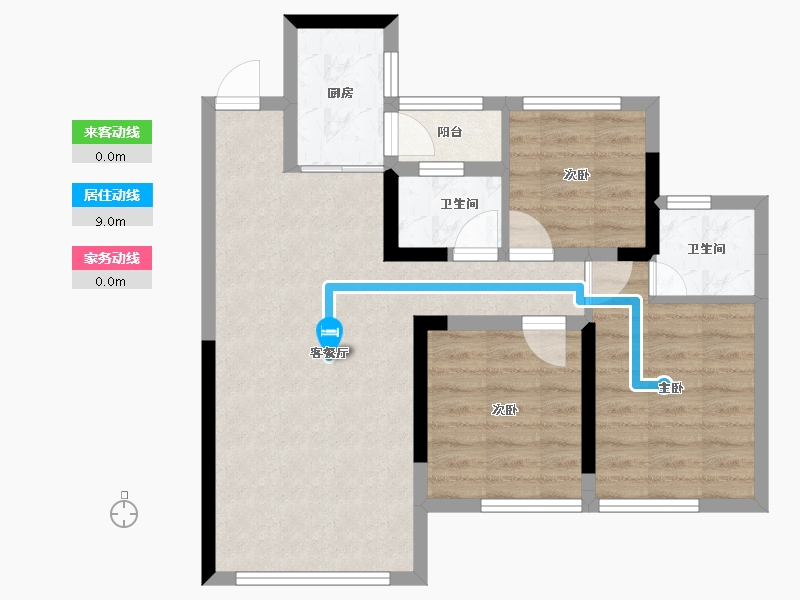 四川省-眉山市-玫瑰佳恒一品-66.23-户型库-动静线