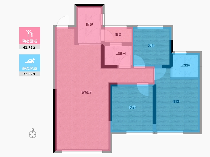 四川省-眉山市-玫瑰佳恒一品-66.23-户型库-动静分区