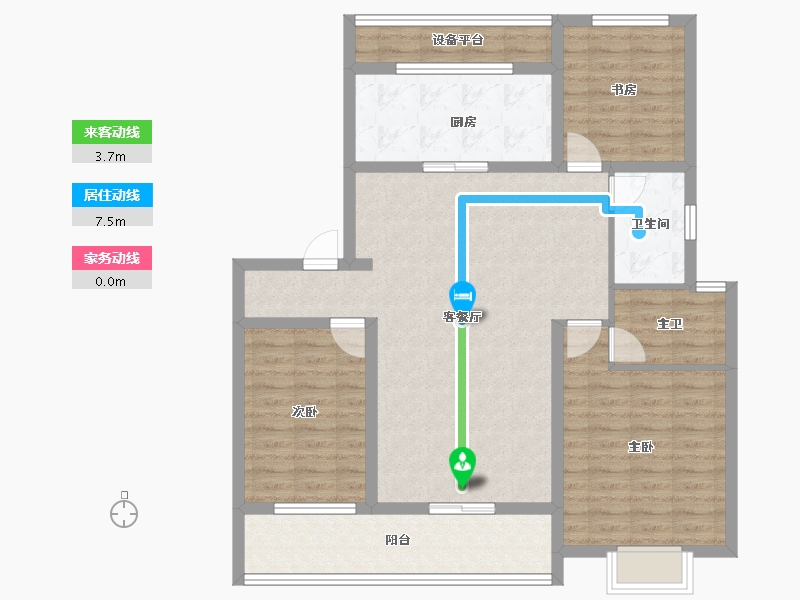 山东省-泰安市-安居·西湖春晓-106.41-户型库-动静线