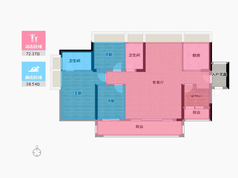 广东省-广州市-中海保利朗阅-102.41-户型库-动静分区