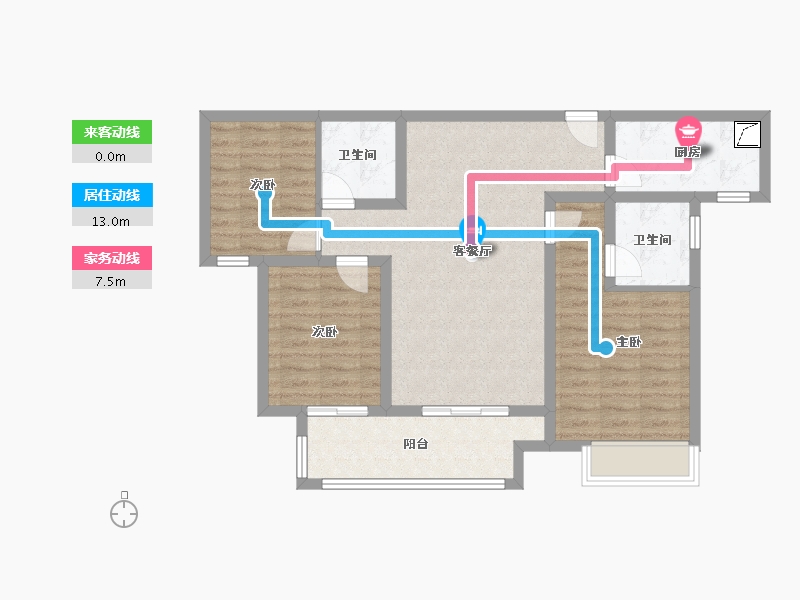 江苏省-徐州市-绿地运河小镇-84.81-户型库-动静线