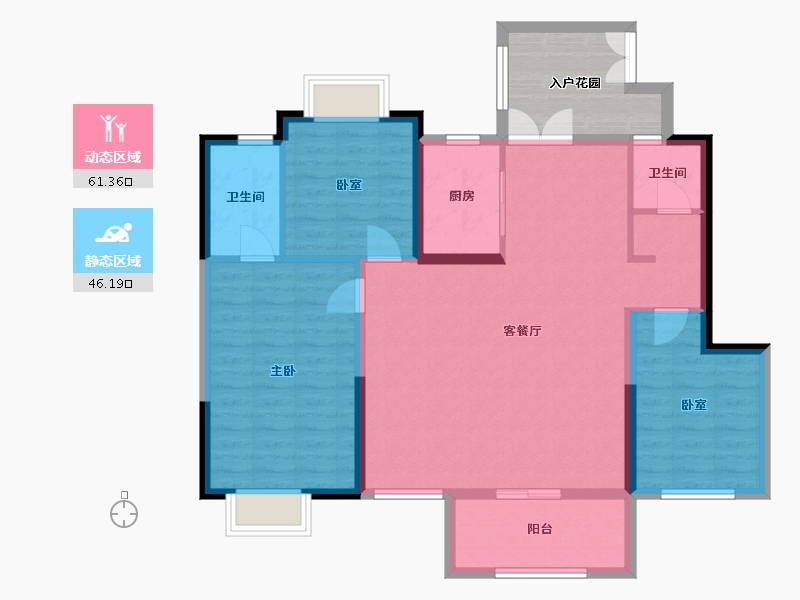 云南省-玉溪市-元江悦府-104.75-户型库-动静分区