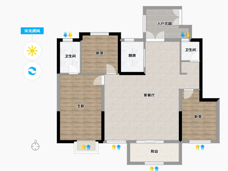 云南省-玉溪市-元江悦府-104.95-户型库-采光通风