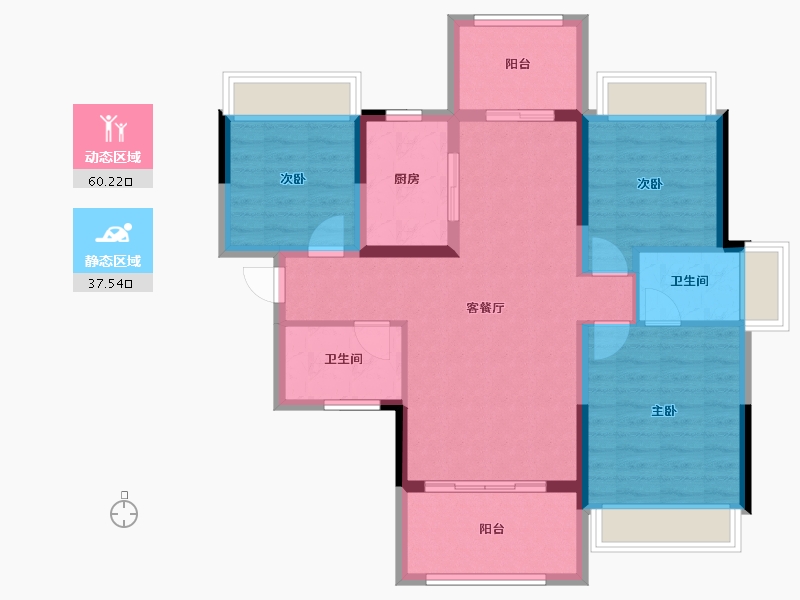 广东省-惠州市-东亚俪景轩-87.08-户型库-动静分区