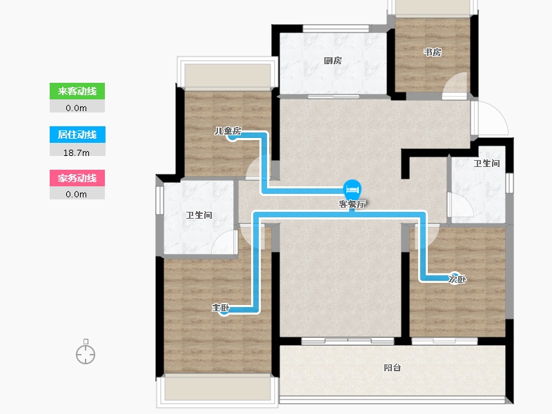 浙江省-杭州市-滨江嘉品-103.06-户型库-动静线