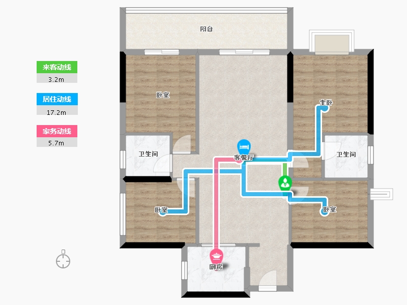 广东省-东莞市-碧桂园·瑜璟臺-101.60-户型库-动静线