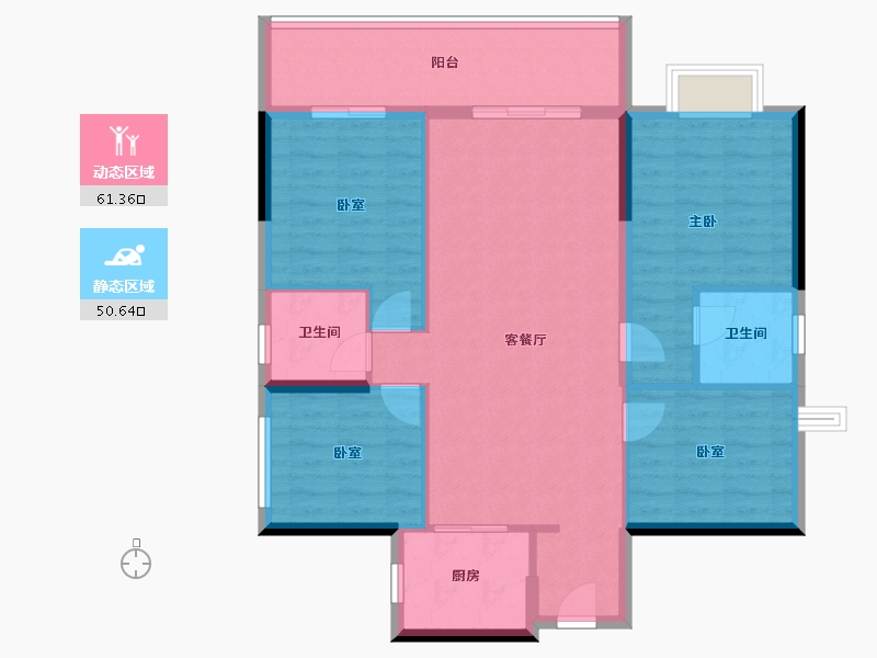 广东省-东莞市-碧桂园·瑜璟臺-101.60-户型库-动静分区