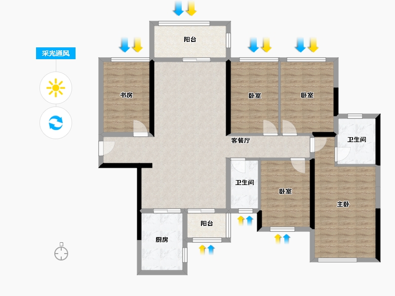 广西壮族自治区-玉林市-陆川·碧桂领秀城-131.97-户型库-采光通风