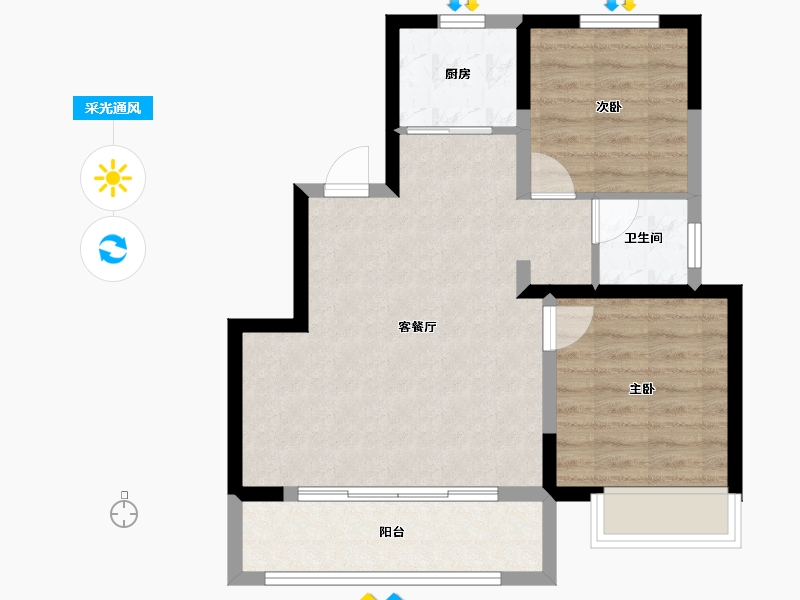 河北省-石家庄市-荣鼎·奥莱I天泰公元-61.20-户型库-采光通风