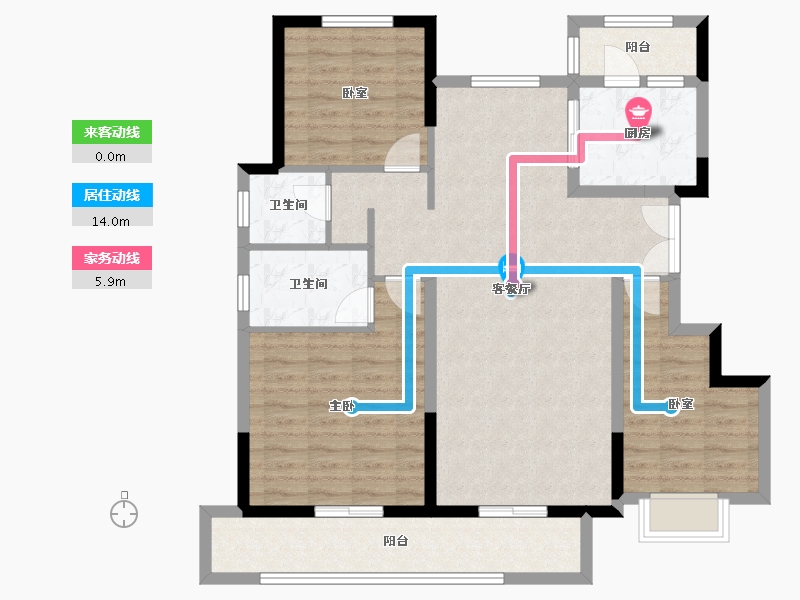 河南省-濮阳市-冶都·玖號院（一期）-103.12-户型库-动静线