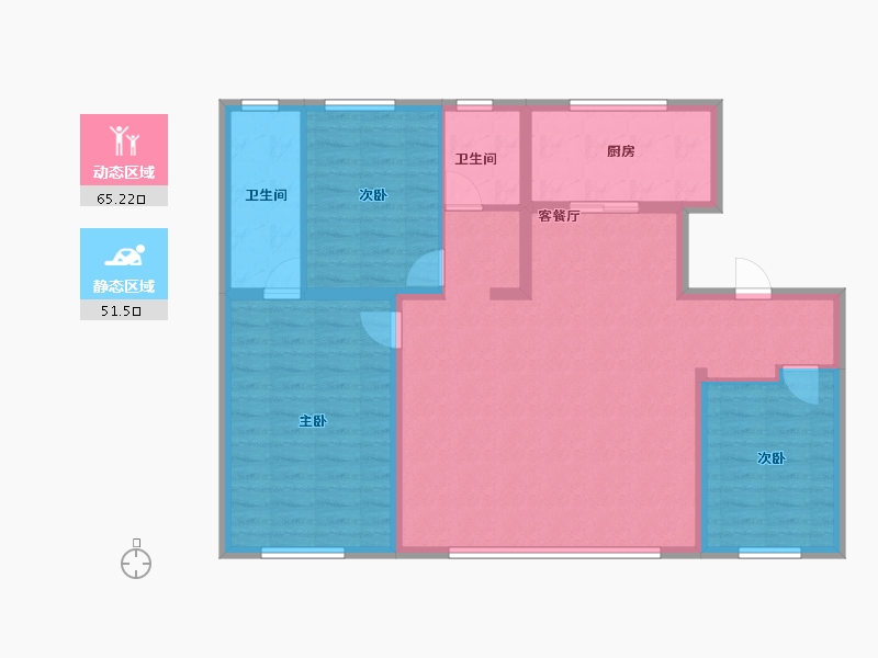 河北省-石家庄市-保利·锦上-105.60-户型库-动静分区