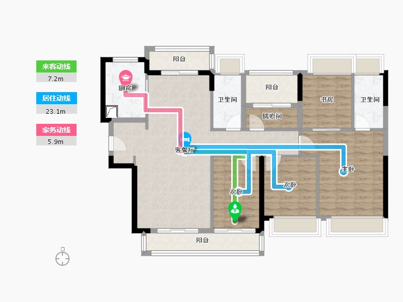 广东省-广州市-时代龙湖天著-111.21-户型库-动静线