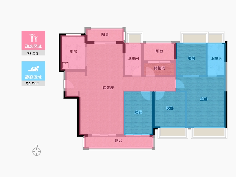 广东省-广州市-时代龙湖天著-111.21-户型库-动静分区