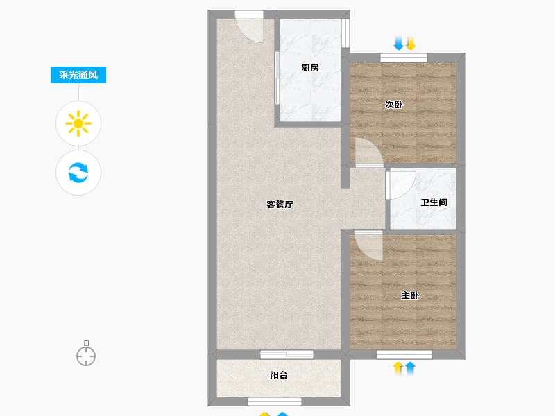 河北省-石家庄市-保利·锦上-59.06-户型库-采光通风