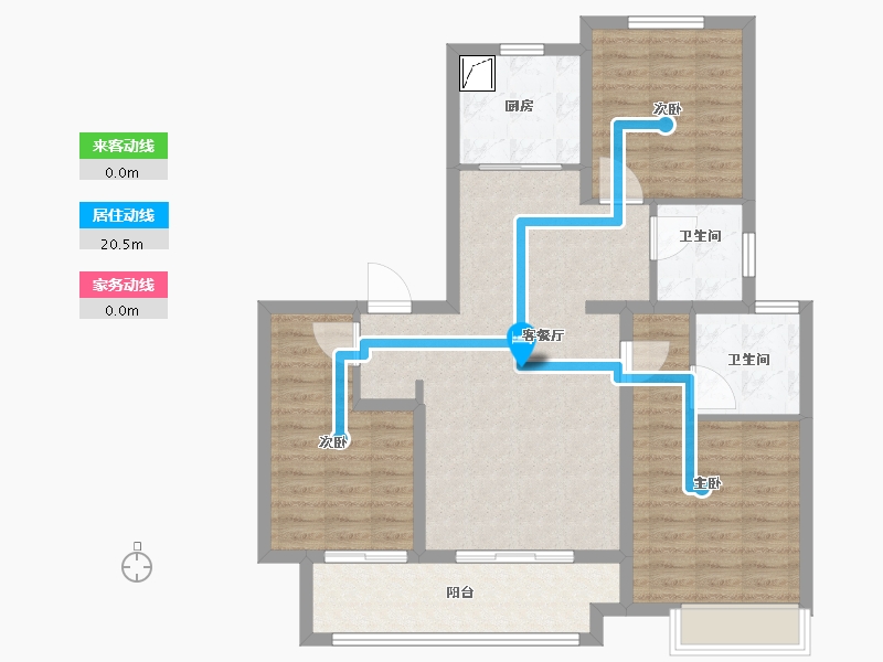 江苏省-徐州市-淮海未来城-96.00-户型库-动静线