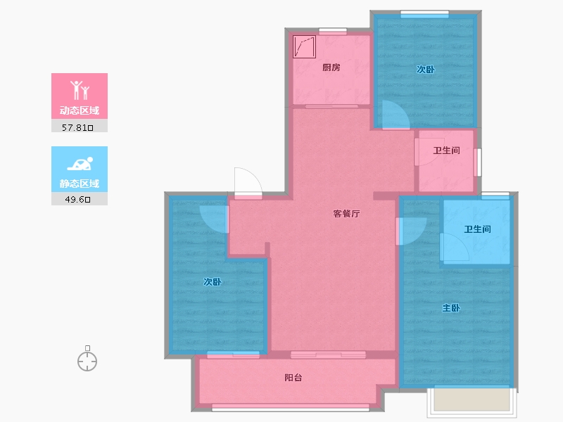 江苏省-徐州市-淮海未来城-96.00-户型库-动静分区