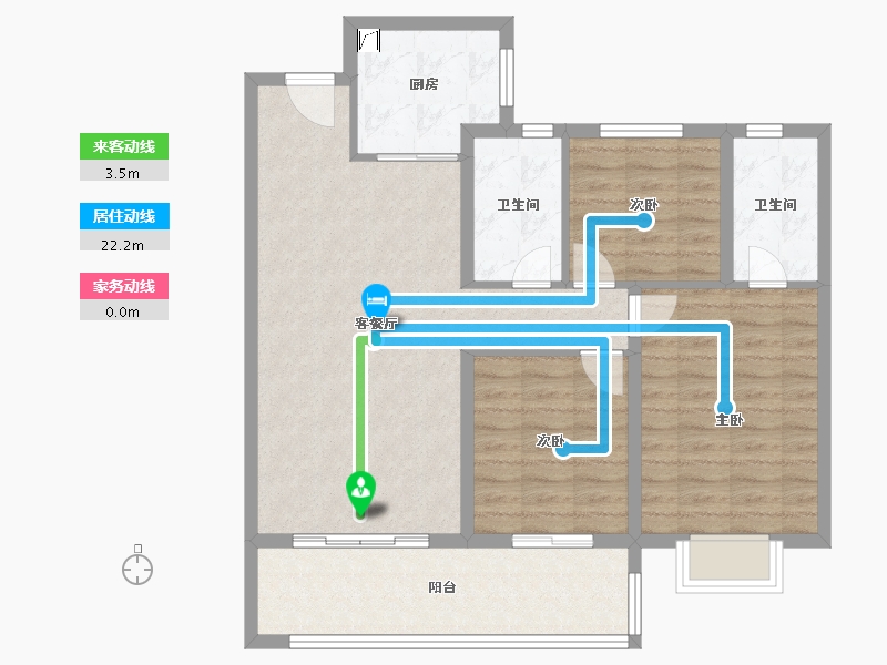 陕西省-西安市-龙湖景粼玖序-91.99-户型库-动静线