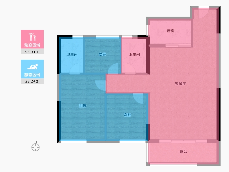 福建省-福州市-中海晋安湖叁号院-80.00-户型库-动静分区